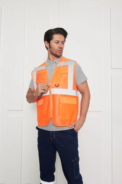 Orange Safety Mühendis Tipi İkaz Yeleği (TURUNCU) - 7