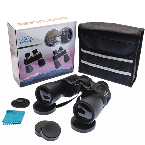 Breaker 7x50 Wd2 Çift Göz Ayarlı Profesyonel El Dürbünü – 1000m/56m – Siyah - 2