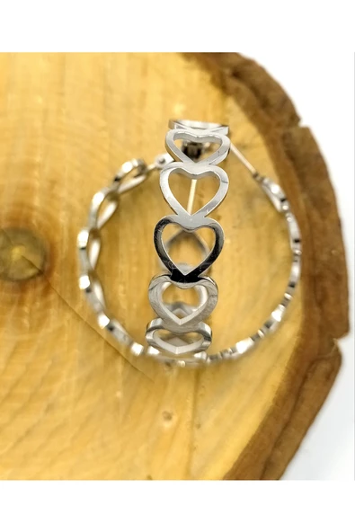 Gümüş Renk Figürlü Çelik  Küpe ürün görseli 1