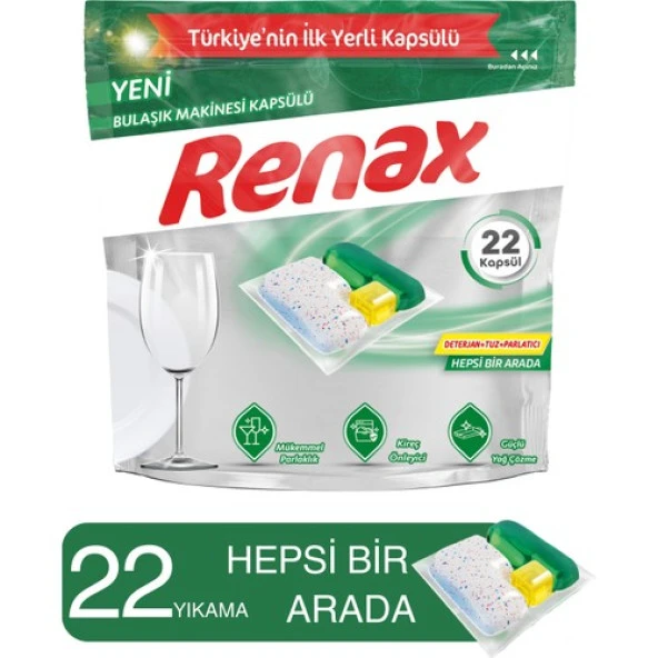 RENAX BULAŞIK MAKİNASI KAPSÜLÜ 22  li Kapsül