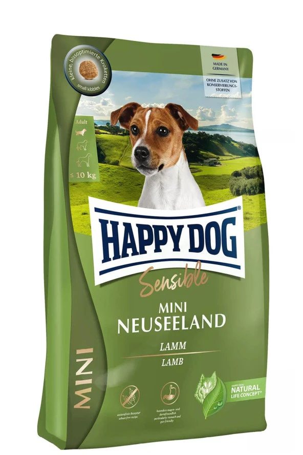 Happy Dog Sensible Mini Neuseeland Kuzu Etli Köpek Maması 4 KG