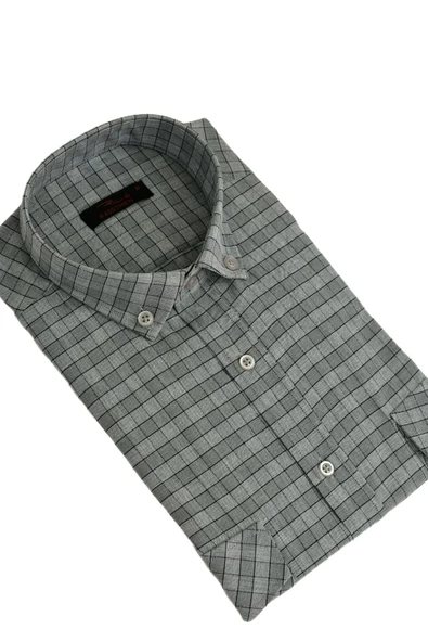 Erkek Klasik Çift Cep Kapaklı Uzun Kol Gömlek BGL-ST03559 - Resim 11