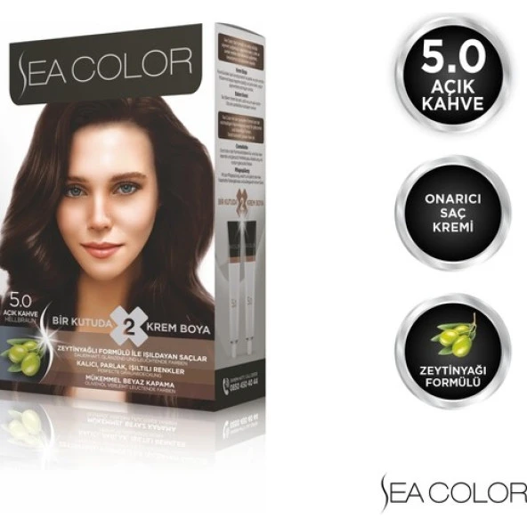 Sea Color Saç Boyası Set 5.0 Açık Kahve