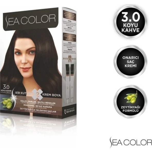 Sea Color Saç Boyası Set 3.0 Koyu Kahve