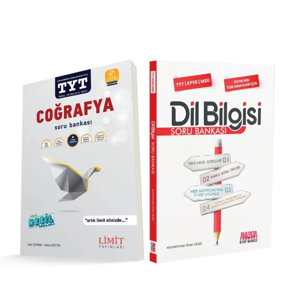 Limit TYT Coğrafya ve AKM Dil Bilgisi Soru Bankası Seti 2 Kitap