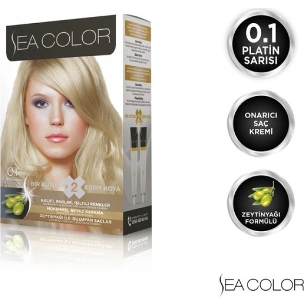 Sea Color Saç Boyası Set 0.1 Platin Sarısı