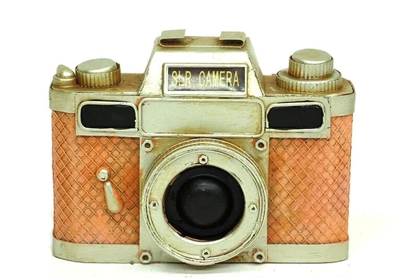 Vintage Tasarım Dekoratif Metal Fotoğraf Makinesi