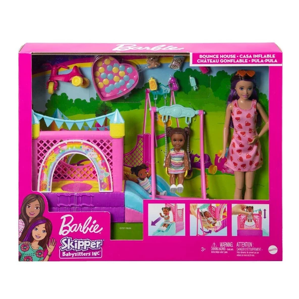 HHB67 Barbie  Bebek Bakıcısı Skipper Oyun Evi Seti - 2