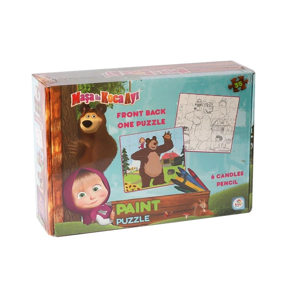 MS7884 Maşa Koca Ayı Boyamalı Puzzle