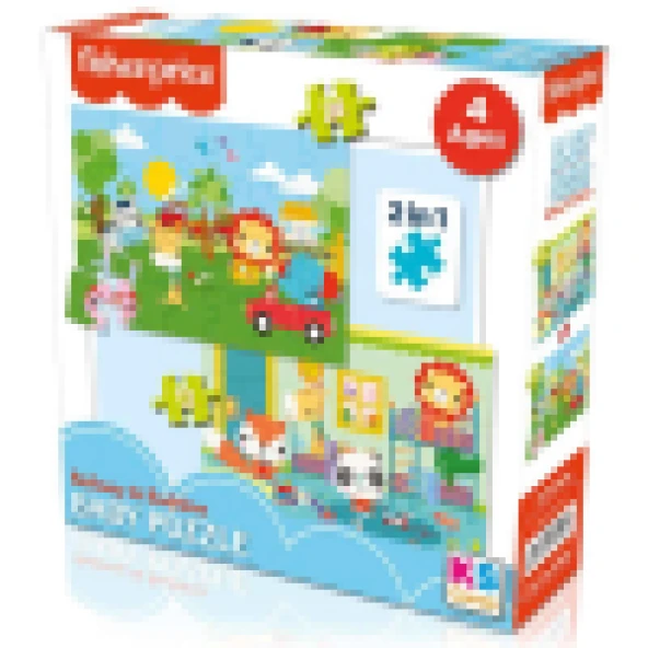 Fisher Price Baby Railway & Bedtime 2 si 1 Arada Puzzle