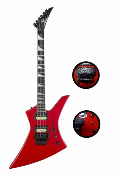 Maxword DG-34RD Kelly Kasa Floyde Rose 2x Zebra Humbucker Manyetik Elektro Gitar - Resim 3