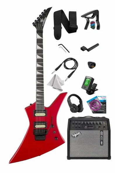 Maxword DG-34RD-50AMP Kelly Kasa Floyde Rose 2x Zebra HH Manyetik 50W Amfili Elektro Gitar ürün görseli 1