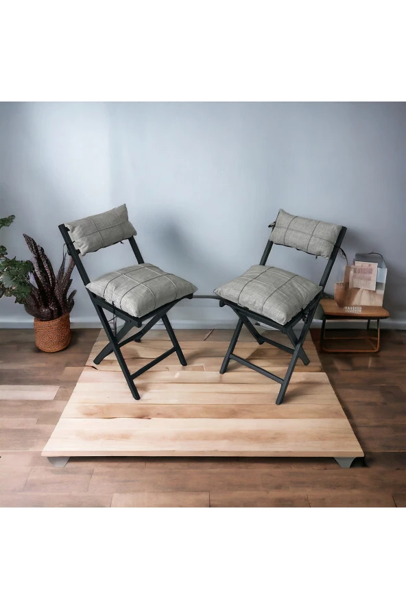 Modern Style Home Balkon Bahçe Mutfak 3'lü Bistro Set Katlanır 2 Sandalye 1 Masa - 2