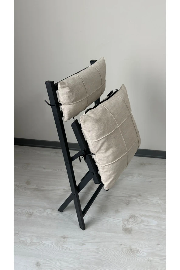 Modern Style Home Minderli Balkon Bahçe Mutfak Bistro Set Katlanır 4+1 Masa - Sandalye - 3