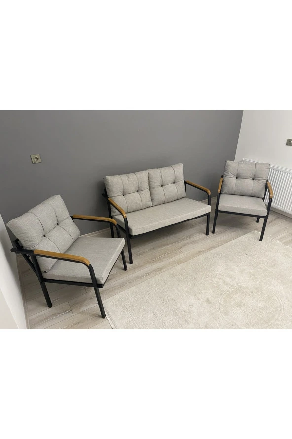 MODERN Güneş Balkon, Bahçe, Cafe - Metal Kanepe Koltuk Takımı - 2+1+1 - 2