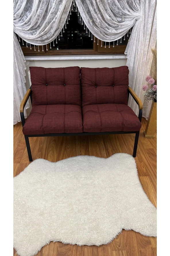 MODERN Uzungöl Balkon, Bahçe, Cafe - Metal Kanepe Koltuk Takımı – 2'li - 4
