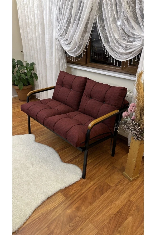 MODERN Uzungöl Balkon, Bahçe, Cafe - Metal Kanepe Koltuk Takımı – 2'li - 2