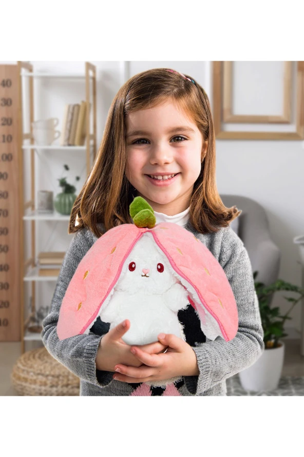 18 cm Çilek Çantalı Tavşan ürün görseli 1