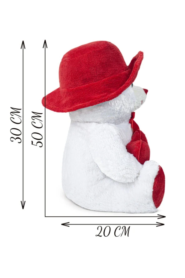 Sevdam Hediyelik 50 CM SAPKALI AYICIK DOĞUM GÜNÜNE ÖZEL HEDİYE - Resim 2