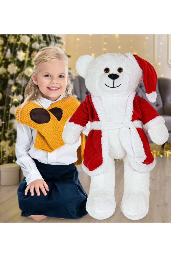80 Cm Noel Baba Şapkalı Ayıcık Yeni Yıl ,yılbaşı Hediyesi - 1