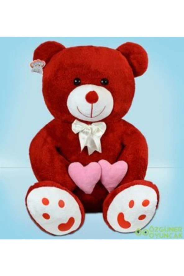 130 Cm Çift Kalp Tutan Peluş Ayı (%100) Yerli ürün görseli