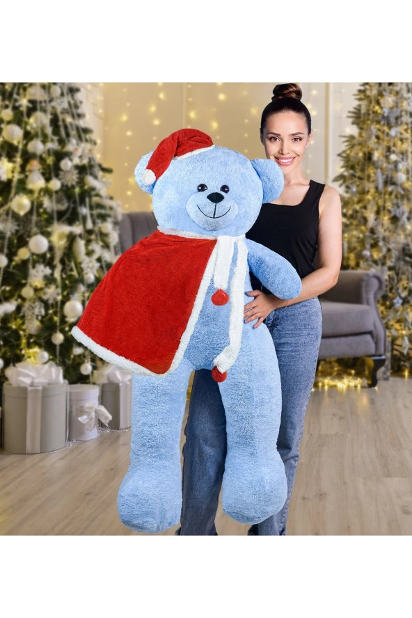 130 Cm Noel Baba Pelerinli Bobo Ayıcık Yeni Yıl ,yılbaşı Hediyesi - 1