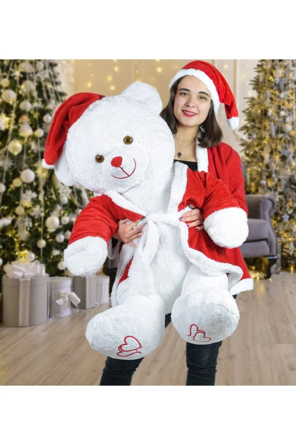 130 Cm Noel Baba Pelerinli Bobo Ayıcık Yeni Yıl ,yılbaşı Hediyesi - Resim 2