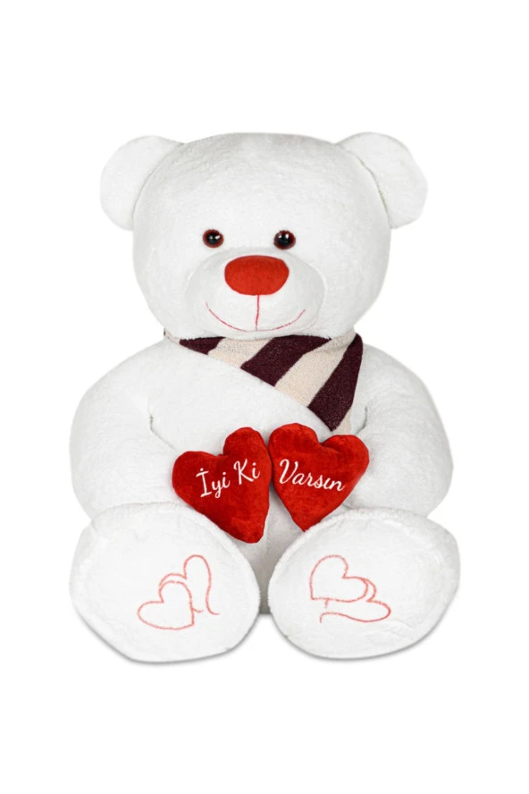 125 Cm Çift Kalp Tutan Iyi Ki Varsın Masum Ayıcık - Resim 3