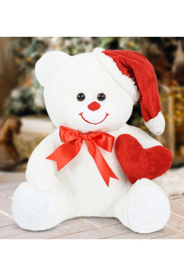 60 Cm Noel Şapkalı Pelüş Ayıcık Yeni Yıl ,yılbaşı Hediyesi - 1