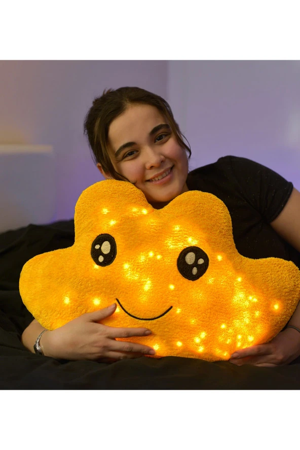 Led Işıklı Peluş Bulut Yastık - 2