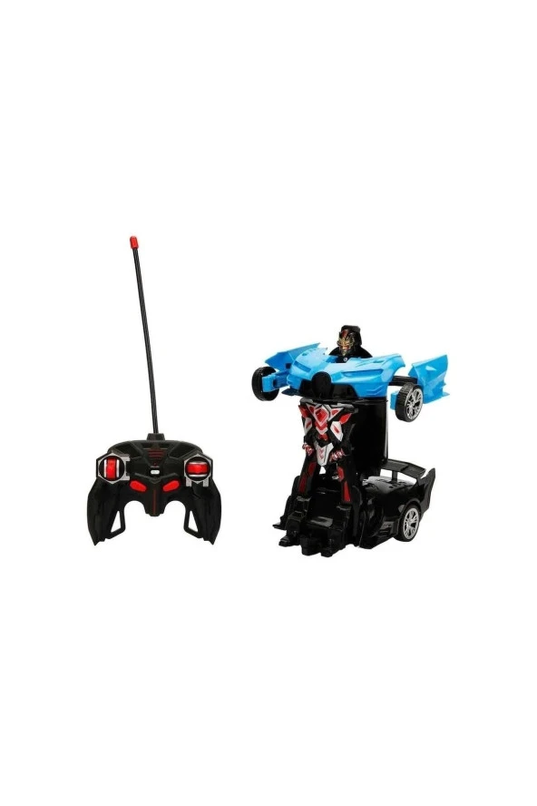 Oyuncak Uzaktan Kumandalı Transformers Tarzı Robota Dönüşen Mavi Oyuncak Araba Ferrari