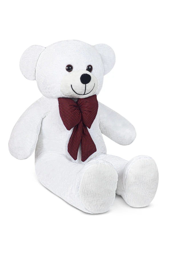 120-100 Cm Papyonlu Büyük Beyaz Ayıcık %100 Yerli - Resim 3