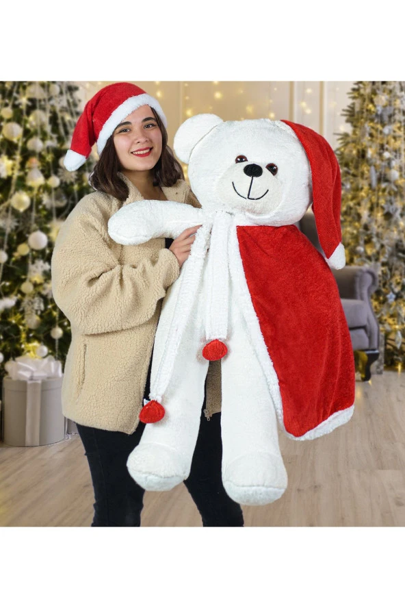 100 Cm Pelerinli Noel Baba Ayıcık Yeni Yıl ,yılbaşı Hediyesi ürün görseli 1