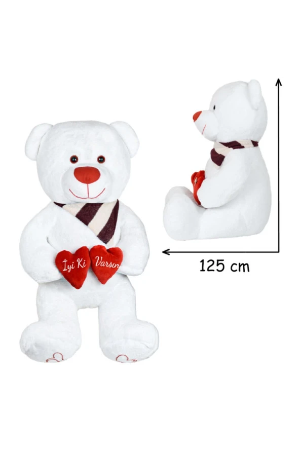 125 Cm Çift Kalp Tutan Iyi Ki Varsın Masum Ayıcık - Resim 2