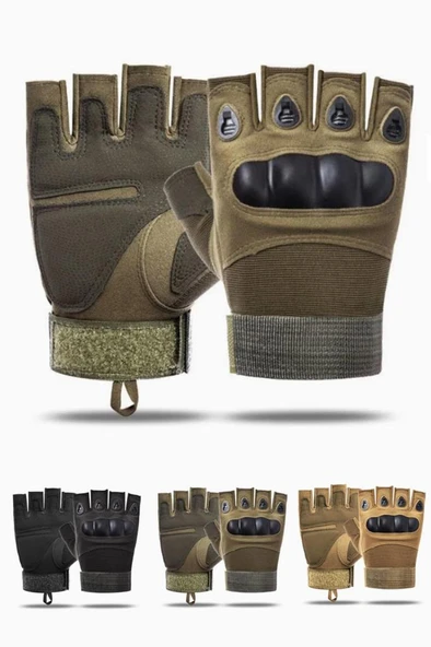 Single Sword Yarım Parmak Taktik Eldiven Bisiklet Motosiklet Outdoor Eldiven - 8