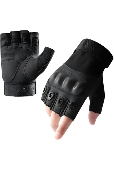 Single Sword Yarım Parmak Taktik Eldiven Bisiklet Motosiklet Outdoor Eldiven - 3