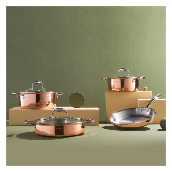 Karaca 3ply Powersteel 316+ Çelik Copper 7 Parça Tencere Seti - 1