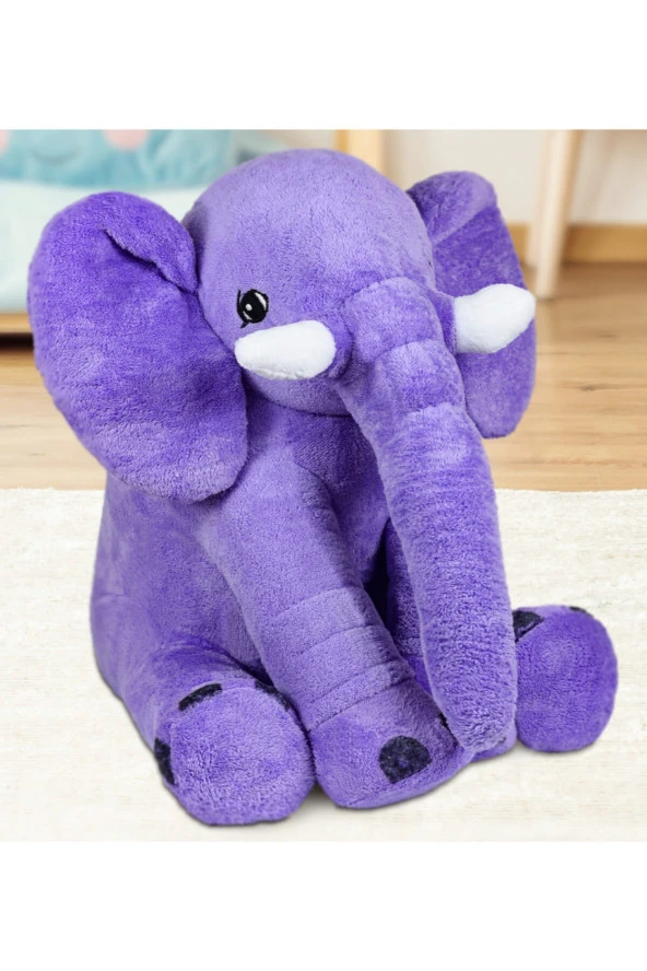 Uyku Arkadaşım Fil - Büyük Yumuşak Peluş Fil 85 Cm - 3