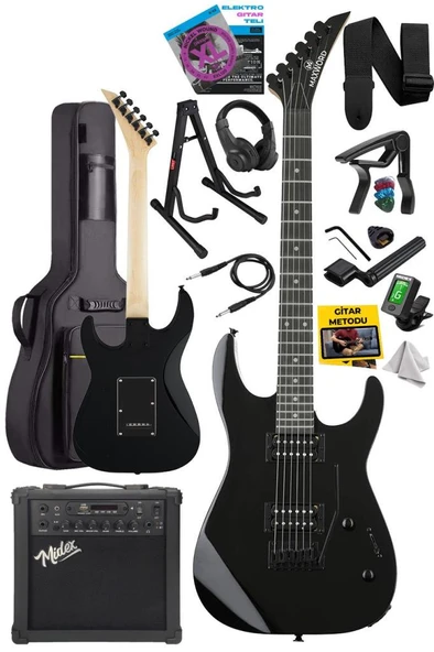 Maxword Grade-25AMP Black Rosewood Yüksek Kalite 25W Amfili Elektro Gitar - Resim 3