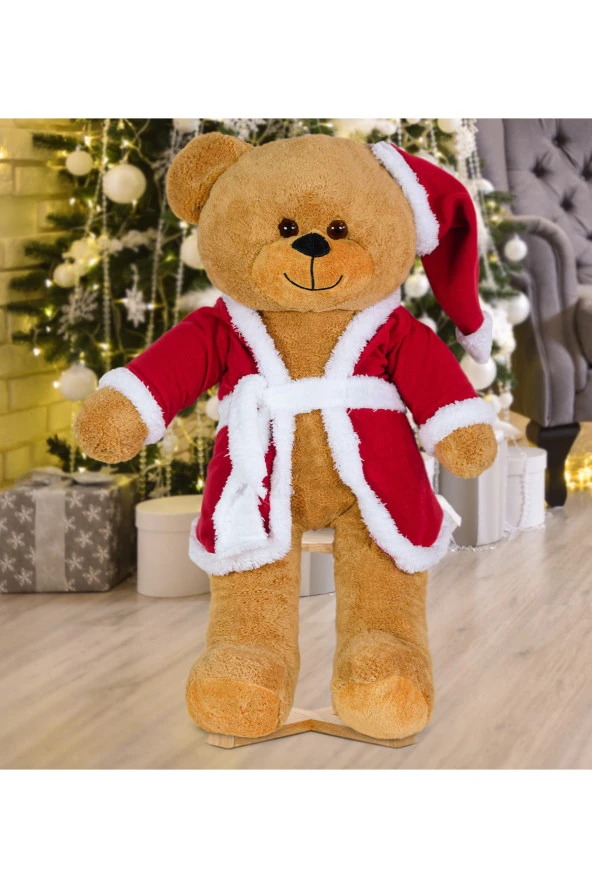 80 Cm Noel Baba Şapkalı Ayıcık Yeni Yıl ,yılbaşı Hediyesi - 2
