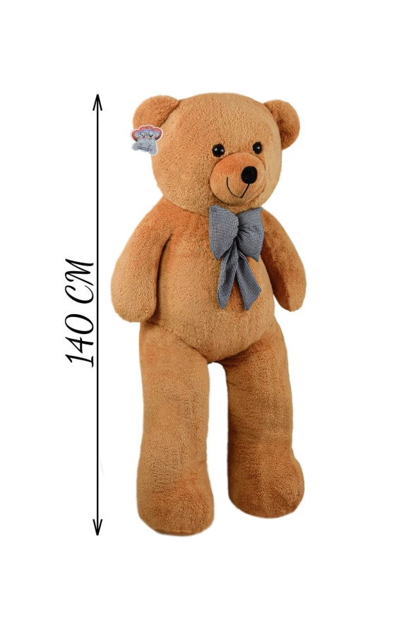 140 Cm Papyonlu Sevimli Peluş Ayı - Sevgiliye Özel Hediye - 3
