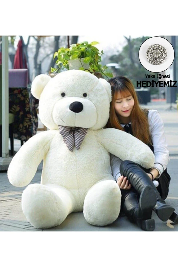 Papyonlu Sevimli Büyük Peluş Ayıcık, 130 cm - 1