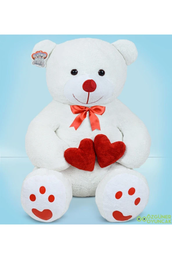 100 Cm Beyaz Bobo Peluş Ayıcık - Resim 2