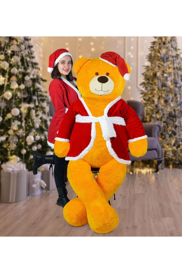 200 Cm Noel Baba Şapkalı Ayıcık Yeni Yıl ,yılbaşı Hediyesi ürün görseli