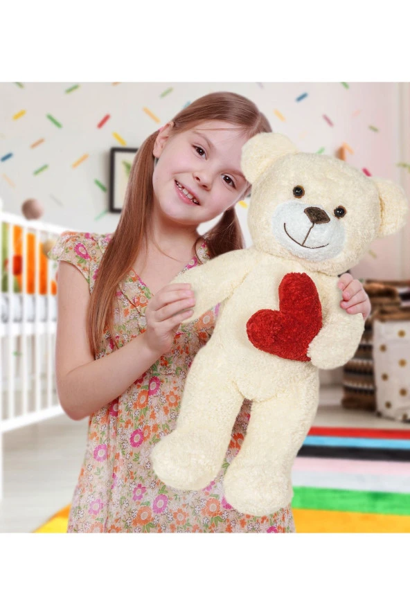 50 Cm Kalpli Peluş Sevimli Ayıcık