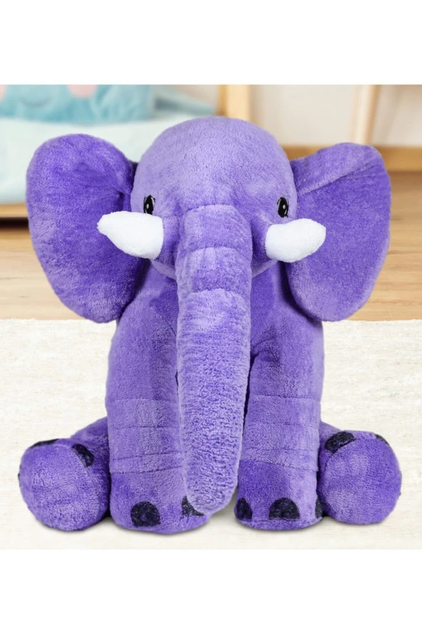 Uyku Arkadaşım Fil - Büyük Yumuşak Peluş Fil 85 Cm - 1