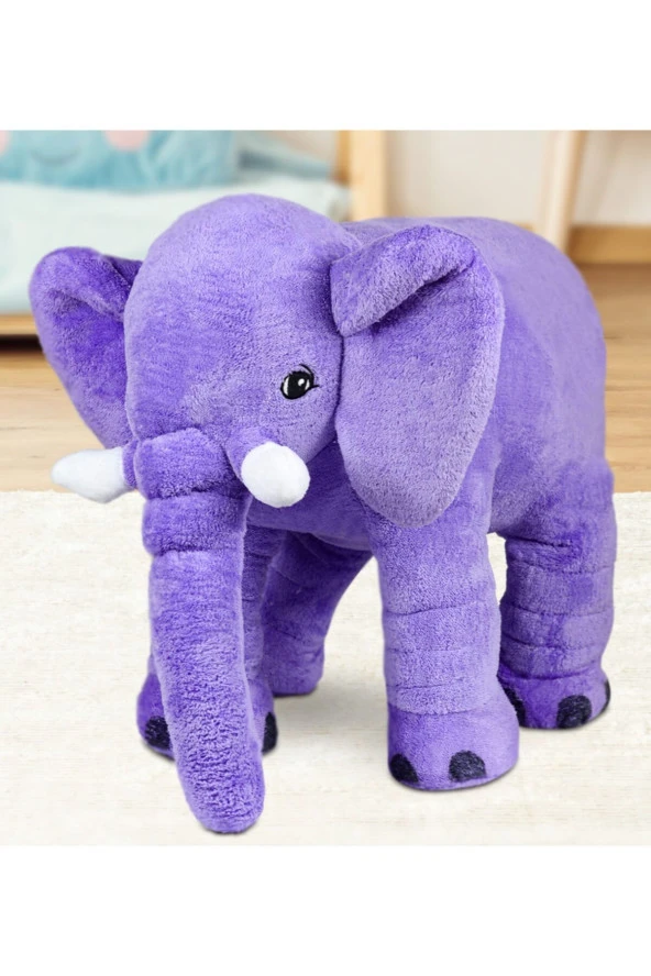 Uyku Arkadaşım Fil - Büyük Yumuşak Peluş Fil 85 Cm - 3