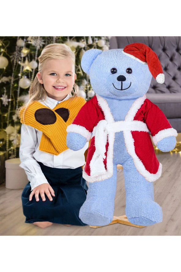 80 Cm Noel Baba Şapkalı Ayıcık Yeni Yıl , Yılbaşı Hediyesi ürün görseli