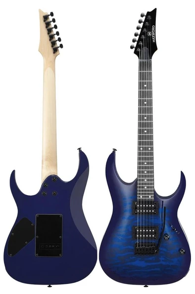 Maxword Grade Blue Rosewood Klavye HH Yüksek Kaliteli Elektro Gitar - Resim 4