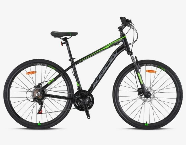 Kron TX 75 Trekking Mekanik Disk 28" Jant 17' Kadro 21 Vites Şehir Bisikleti Siyah Yeşil Gri